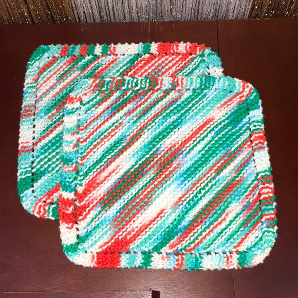 Handmade Organic Cotton Washcloth Duo - Picture 1 of 3